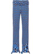 Prada Geometric Print Straight Trousers - Blue
