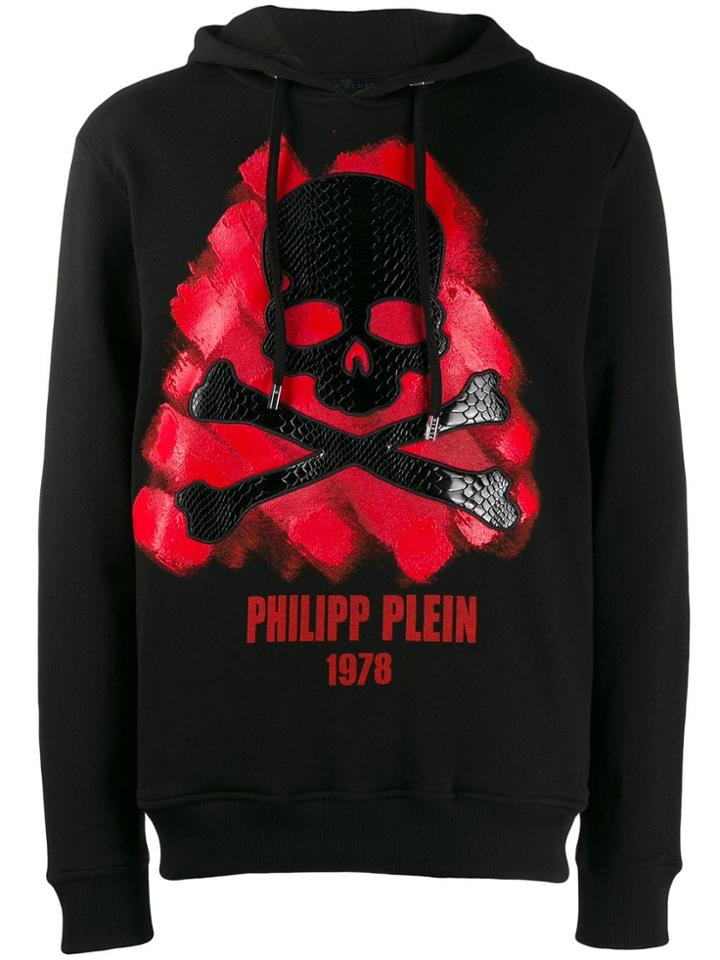 Philipp Plein Skull Patch Hoodie - Black