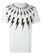 Neil Barrett Lightning Bolt T-shirt, Men's, Size: Xxl, White, Cotton
