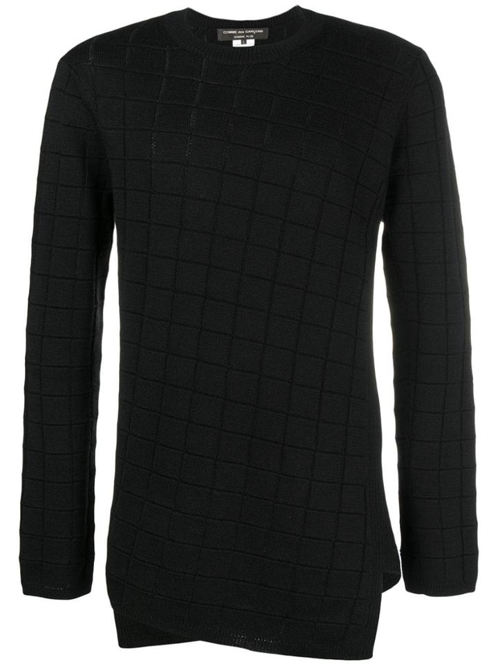 Comme Des Garçons Homme Plus Asymmetric Square-knit Sweater - Black