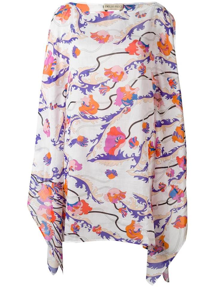 Emilio Pucci Floral Print Shift Dress, Women's, Size: 42, Cotton