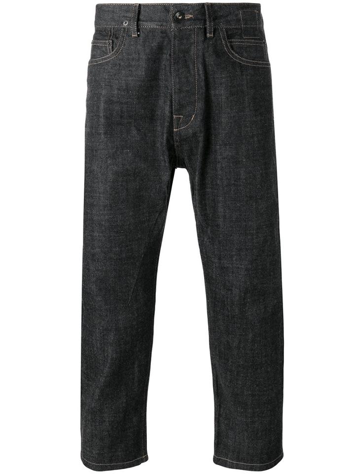 Rick Owens Drkshdw Straight Cropped Jeans, Men's, Size: 34, Black, Cotton