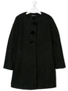 Monnalisa Button-up Coat - Black