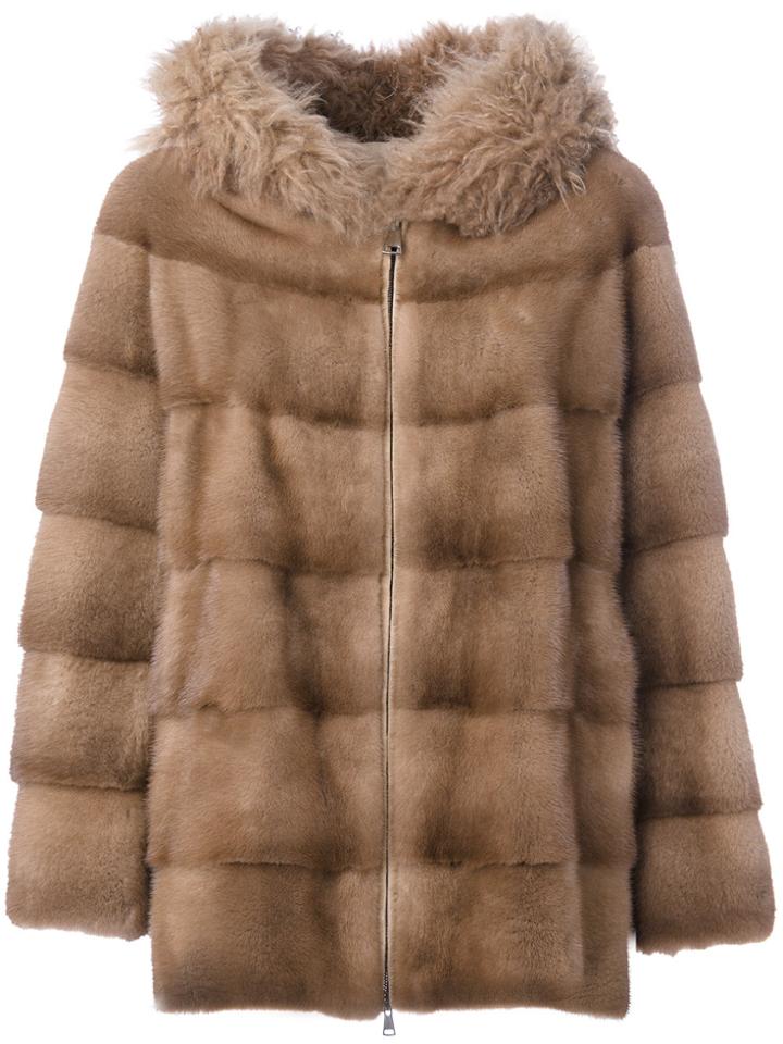 Manzoni 24 Hooded Coat - Brown
