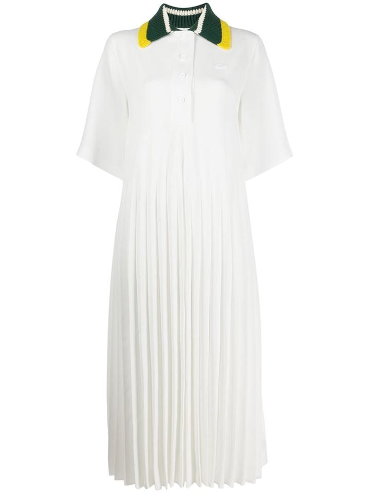 Lacoste Pleated Shirt Dress - White