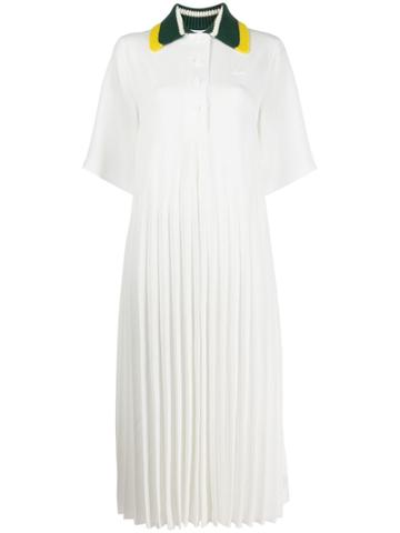 Lacoste Pleated Shirt Dress - White