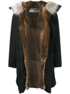 Army Yves Salomon Rabbit Fur Lined Parka, Women's, Size: 38, Brown, Rabbit Fur/polyester/coyote Fur