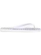 Philipp Plein Logo Print Flip Flops - White