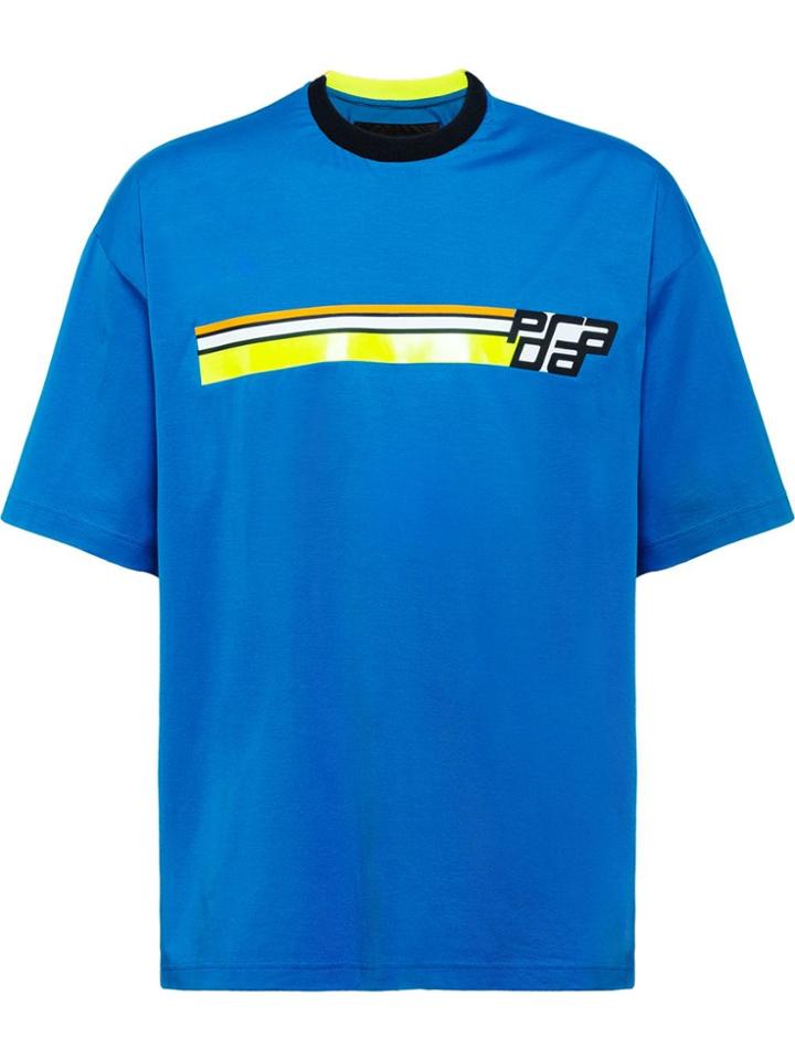 Prada Logo Print T-shirt - Blue