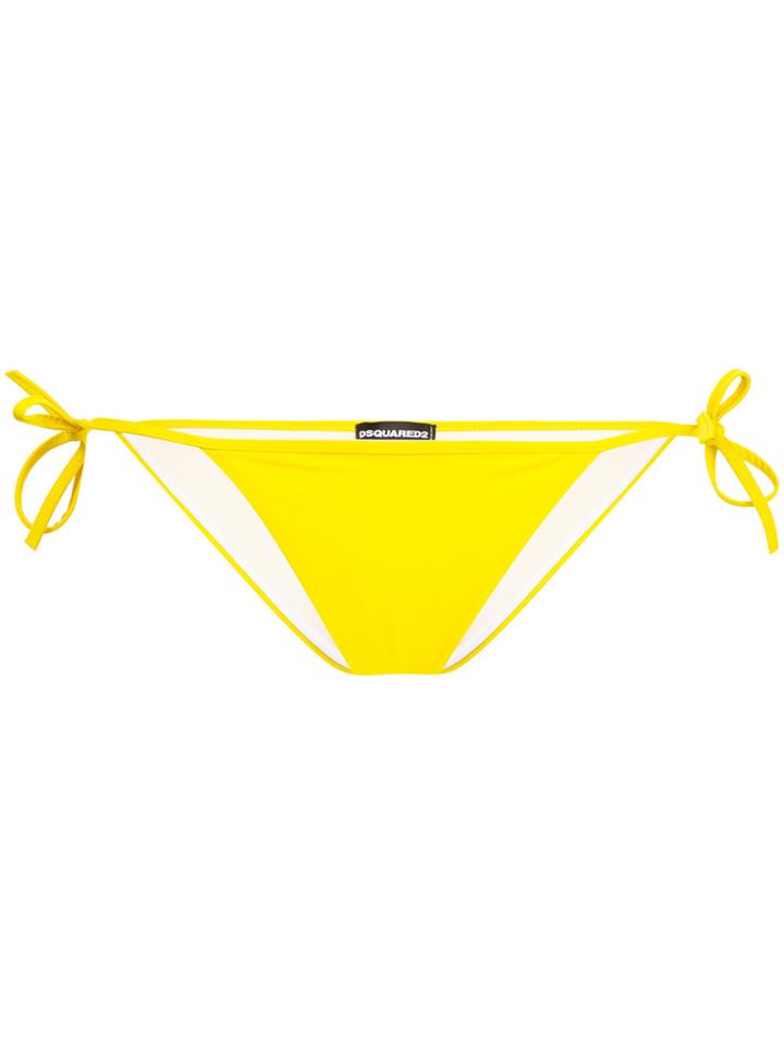 Dsquared2 Side-tie Bikini Bottoms - Yellow & Orange