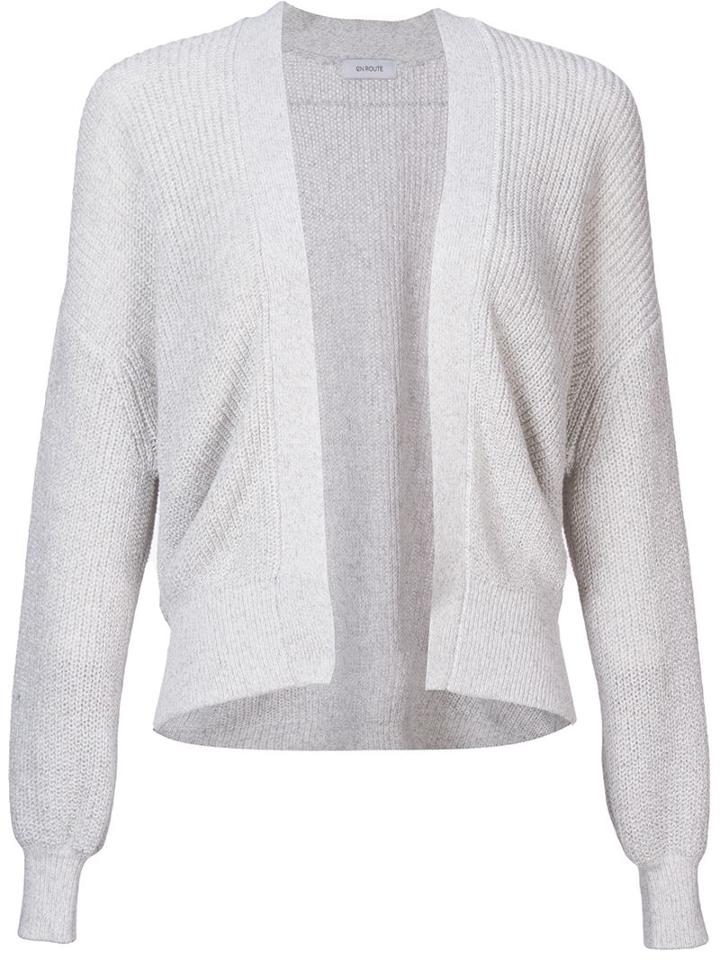 En Route Open Front Cardigan, Women's, Grey, Cotton