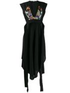 Stella Mccartney Floral Patch Midi Dress - Black