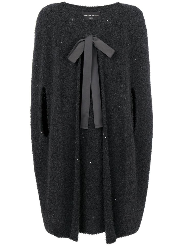 Fabiana Filippi Draped Short-sleeve Cardigan - Grey