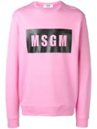 Msgm Classic Logo Print Sweatshirt - Pink