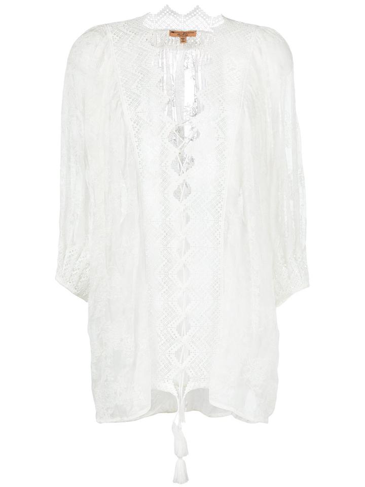 Ermanno Scervino - Embroidered Beach Cover-up - Women - Silk/polyester - S, White, Silk/polyester