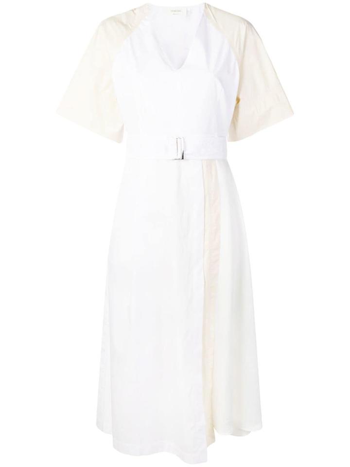 Sportmax Colour-block Belted Dress - White
