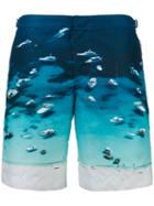Orlebar Brown Daneii Photographic Swim Shorts, Men's, Size: 30, Blue, Polyester