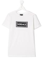 Young Versace Teen Embroidered Logo T-shirt - White