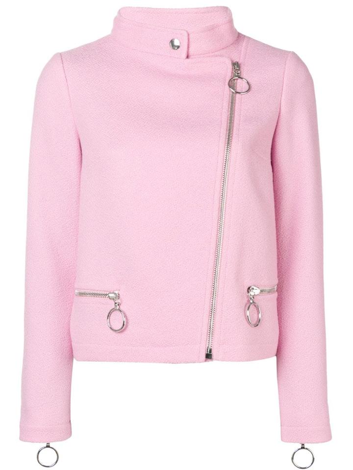 Moschino Knit Biker Jacket - Pink & Purple
