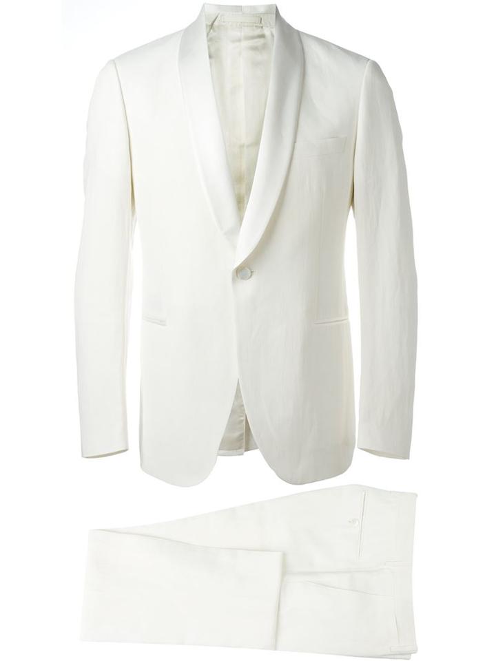 Lardini Dinner Suit, Men's, Size: 50, White, Linen/flax/silk/viscose/polyester