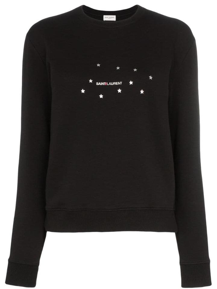 Saint Laurent Star Logo Print Sweatshirt - Black