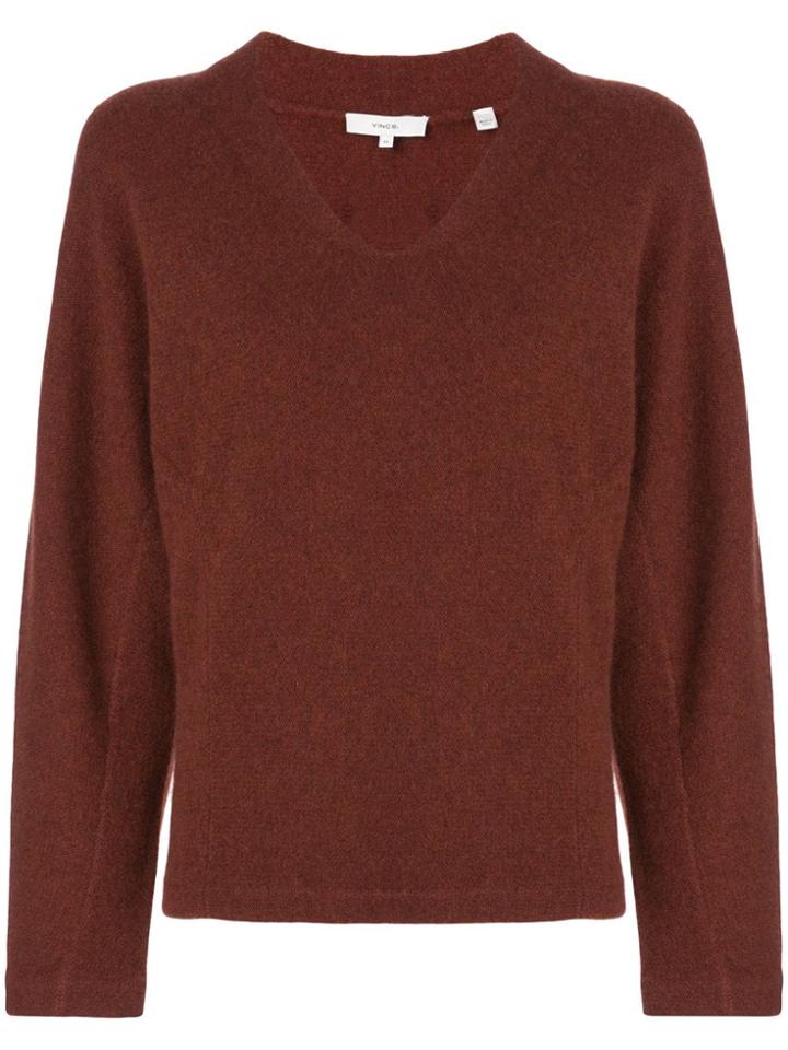 Vince Cashmere V-neck Jumper - Red