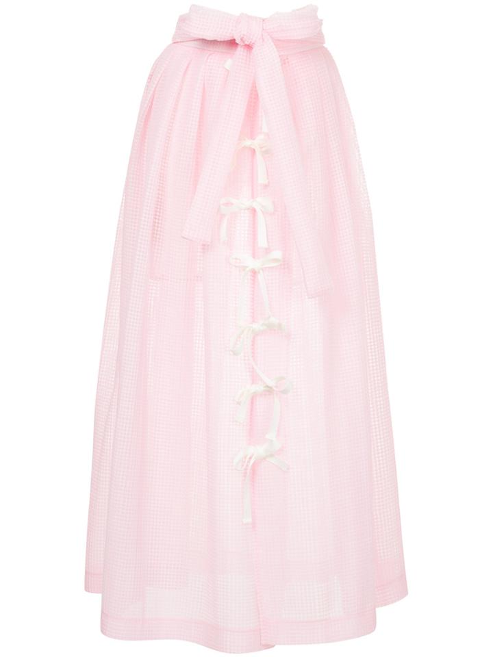 Writtenafterwards Bow-embellished Belted Maxi Skirt - Pink & Purple