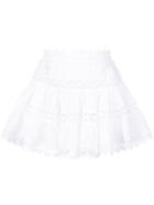 Charo Ruiz Embroidered Full Mini Skirt - White