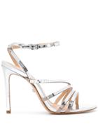 Schutz Metallic Open-toe Sandals - Silver