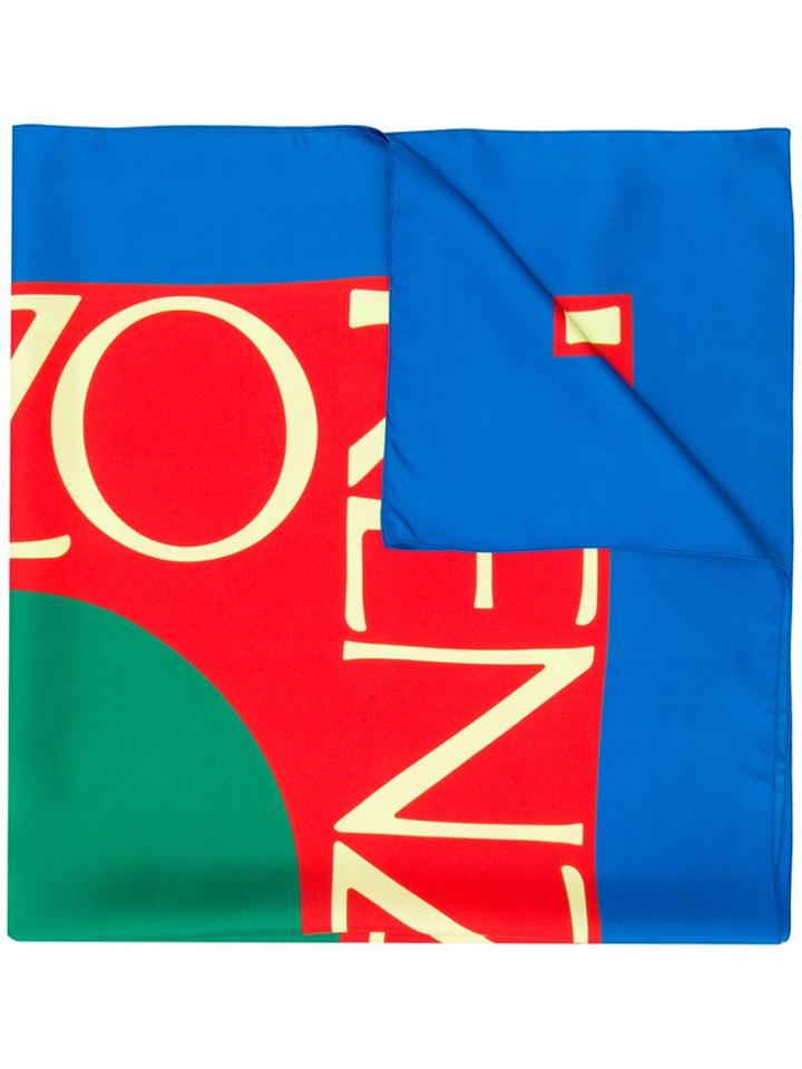 Kenzo Contrast Logo Scarf - Blue
