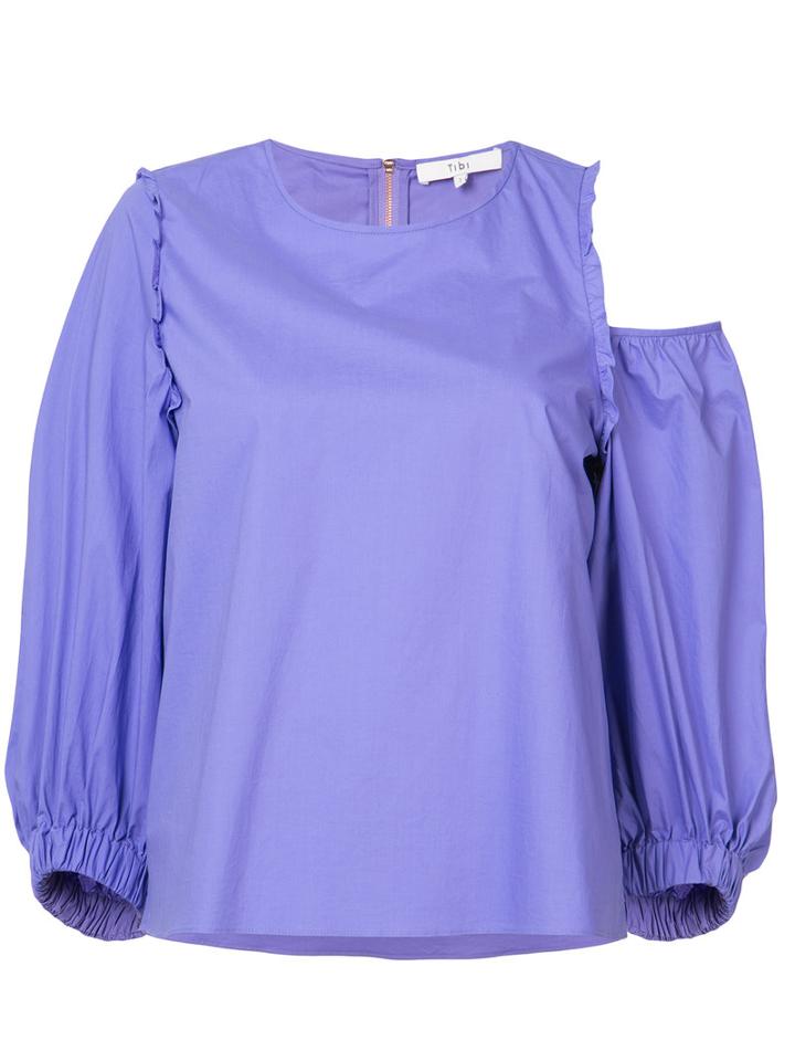 Tibi - Asymmetric Top - Women - Cotton - 4, Pink/purple, Cotton