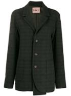 Plan C Check Print Blazer - Green