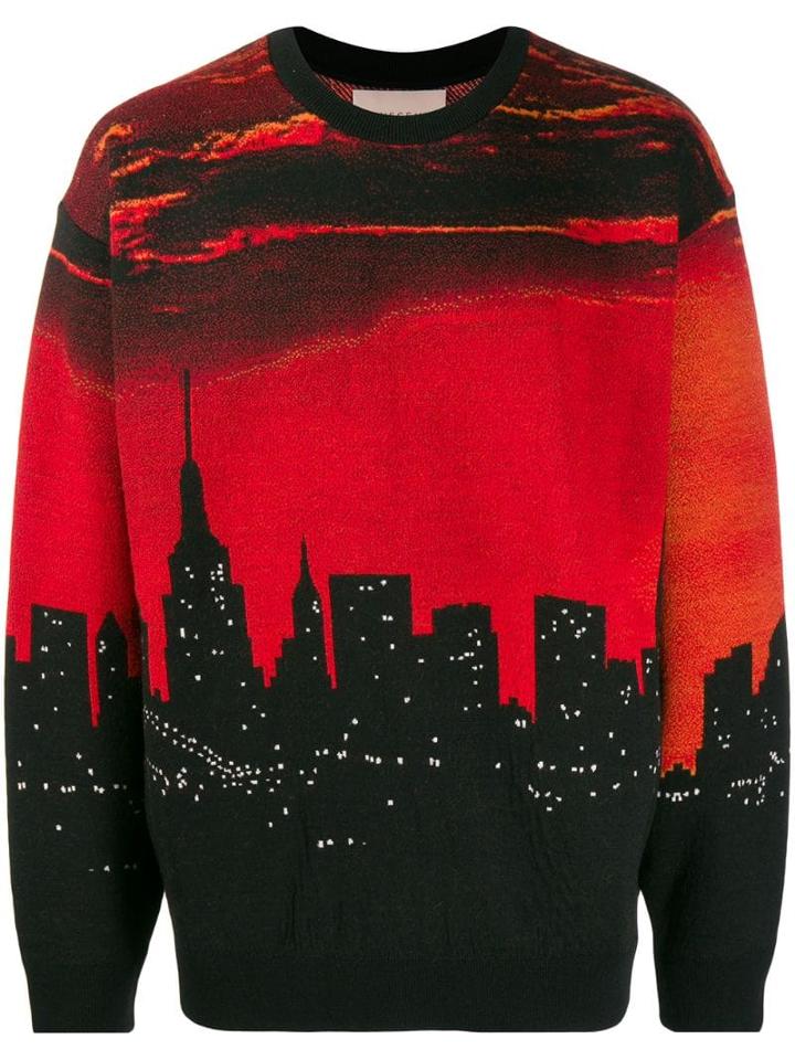 Buscemi Cityscape-intarsia Jumper - Orange