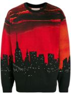 Buscemi Cityscape-intarsia Jumper - Orange