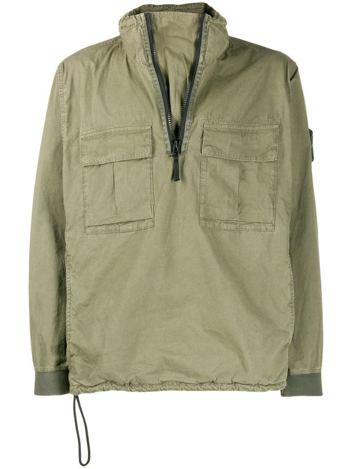 Stone Island Front Zipped Jacket - Green