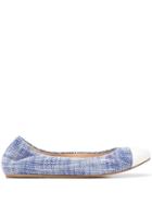 Lanvin Tweed Cap Toe Ballerinas - Blue