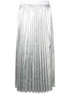 P.a.r.o.s.h. Pleated Midi Skirt - Silver