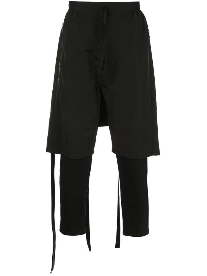 Unravel Project Panelled Short-trousers - Black