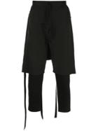 Unravel Project Panelled Short-trousers - Black