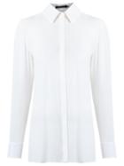 Andrea Marques Classic Shirt, Women's, Size: 40, White, Silk