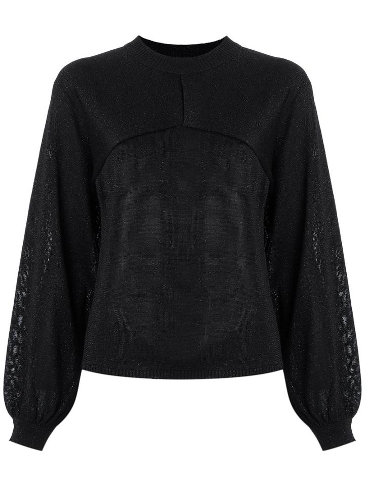 Egrey - Knit Blouse - Women - Viscose - M, Black, Viscose