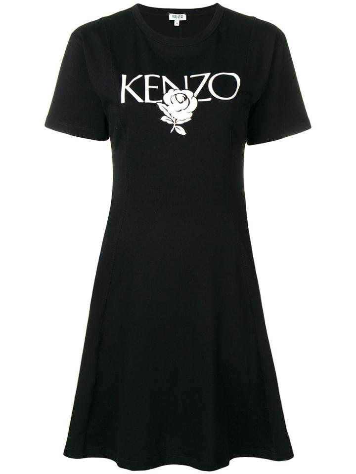 Kenzo Roses Logo Dress - Black