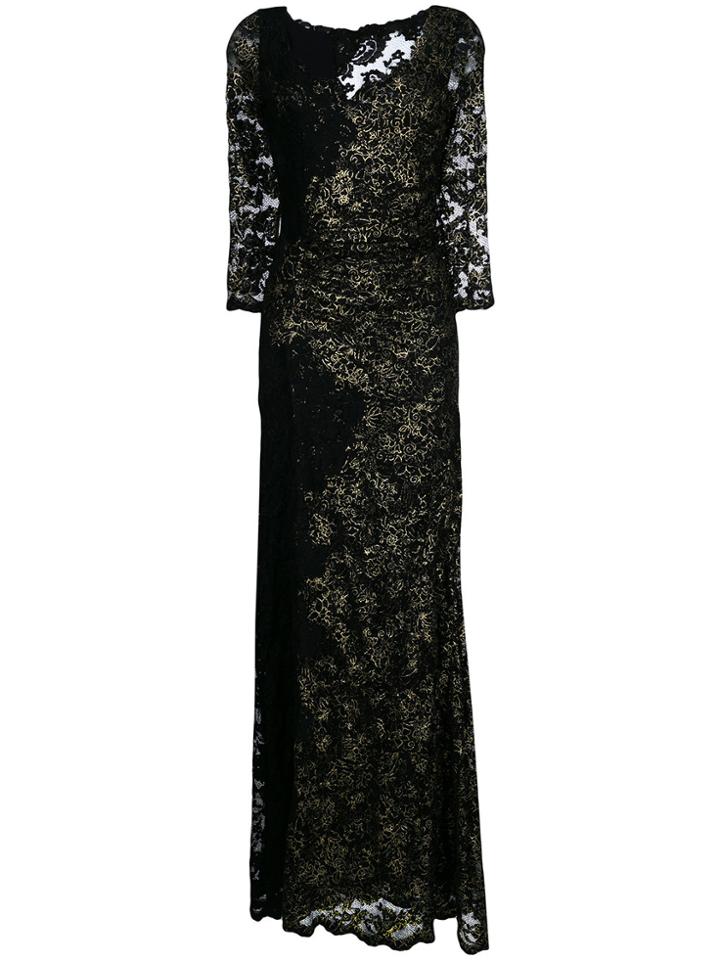Olvi S Lace-embroidered Flared Dress - Black