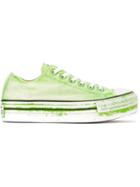 Converse Painted Effect Flatform Sneakers, Women's, Size: 39, Green, Cotton/rubber