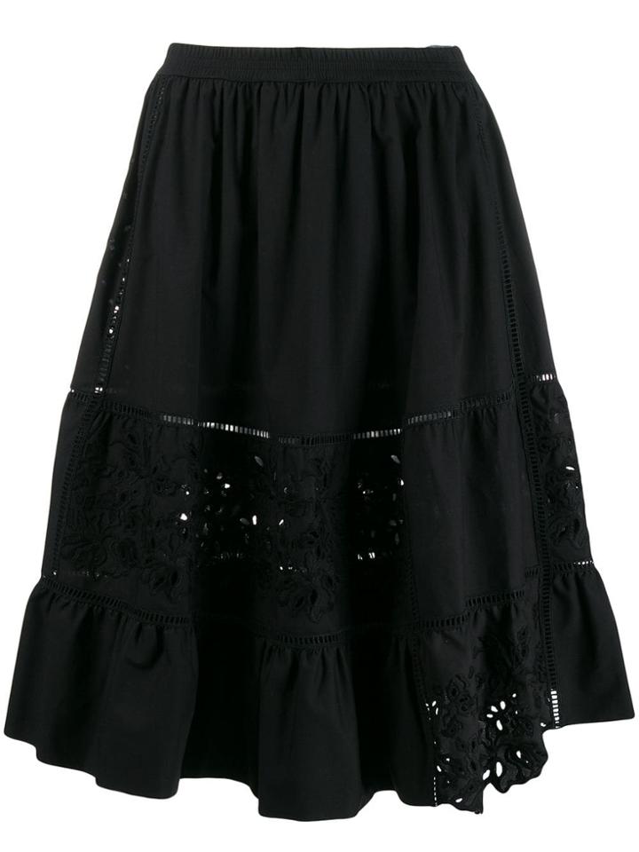 Ermanno Scervino Cropped Sleeve Midi Dress - Black