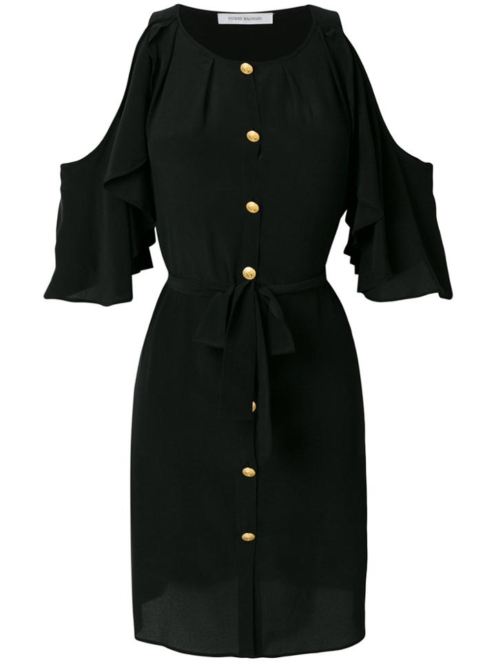 Pierre Balmain Cold Shoulder Mini Dress - Black