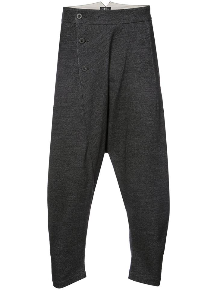 Lost & Found Ria Dunn Asymmetric Dropped Crotch Trousers - Grey