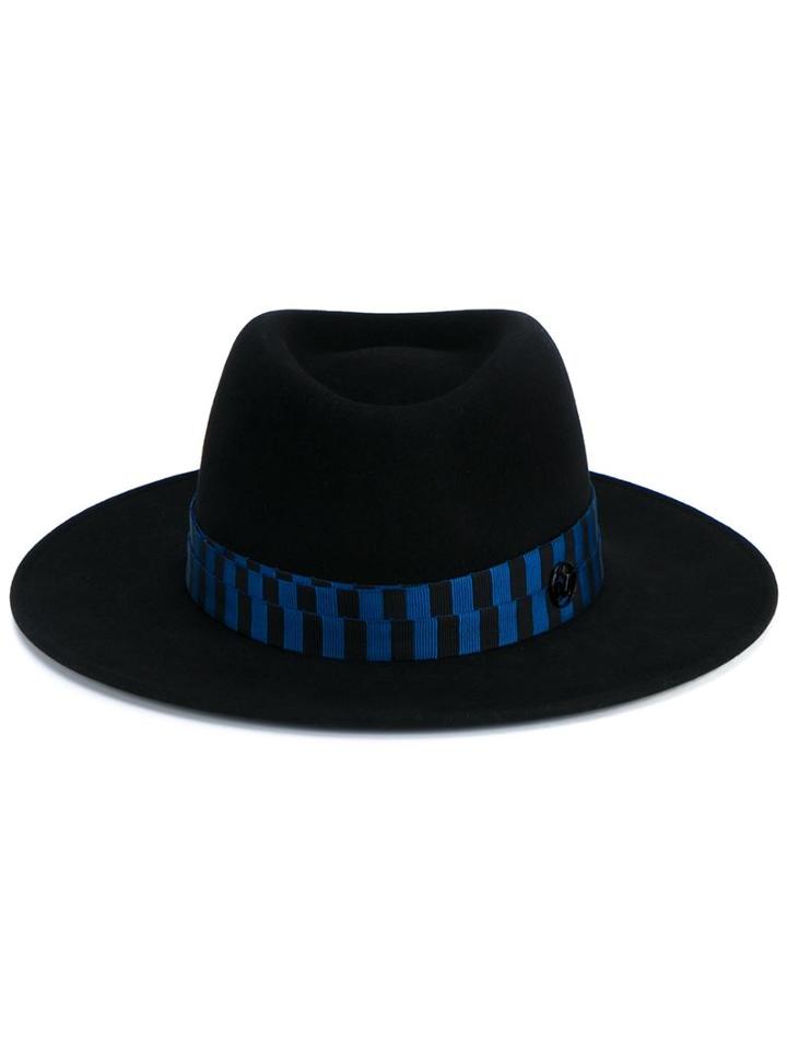 Maison Michel Henrietta Bondage Felt Hat, Women's, Size: Small, Blue, Wool