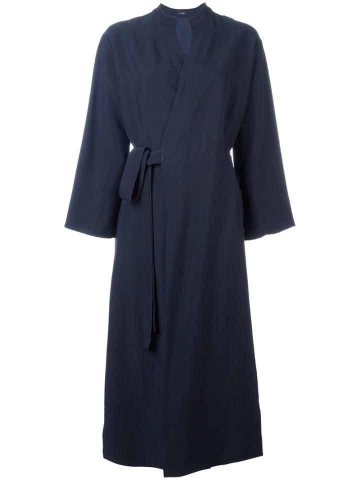 Joseph Kimono-style Wrap Coat, Women's, Size: 38, Blue, Viscose