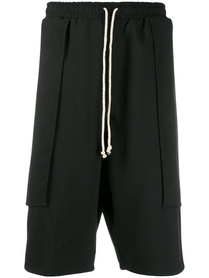 Alchemy Drawstring Drop-crotch Shorts - Black